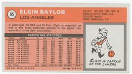 1970-71 Topps Basketball Elgin Baylor #65
